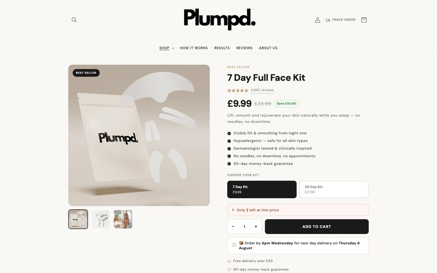 Product page — 7 Day Full Face Kit